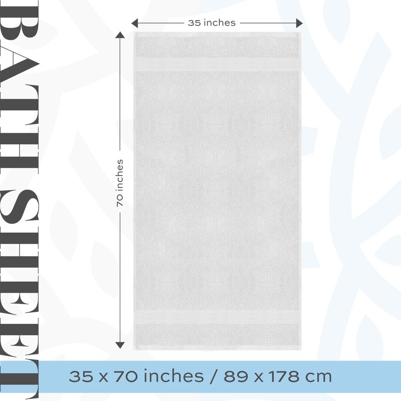 White Classic Luxury Soft Bath Sheet Towels - 650 GSM