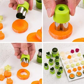 Vegetable Cutters Shapes Set, YOURSEE 9Pcs Mini Cookie Vegetable Cutters Fruit Molds Fruit Mold Decorating Tools for Kids Baking and Food Supplement Tools Accessories Crafts