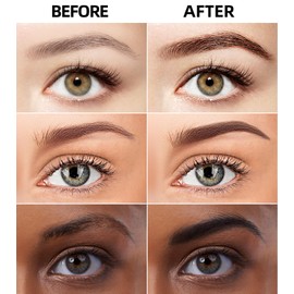 Eyebrow Dye Kit - Brow Gel Colour with Stencils, Brow Tattoo Gel Colour, Semi-Permanent Brow Tattoo, Eyebrow Tattoo, Lasts up to 3 Days, Easy to Use & Waterproof, Black Brown