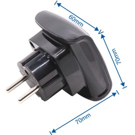 DentJet S??dafrika 3-poliger Gro?er Stecker Typ M Adapter (Nicht f??r indische 3-polige Typ D-Stecker) Konvertiert in 2-polige EU-Steckdose/Deutschland Steckdose mit Sicherheitsverschluss (1 St??ck Schwarz)