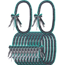 TFTAFAN Graduation Ribbon Lei Graduation Leis Necklace Class of 2025 Graduation Necklace Braided Gift Party Accessories for Women and Men (green and black, 2)