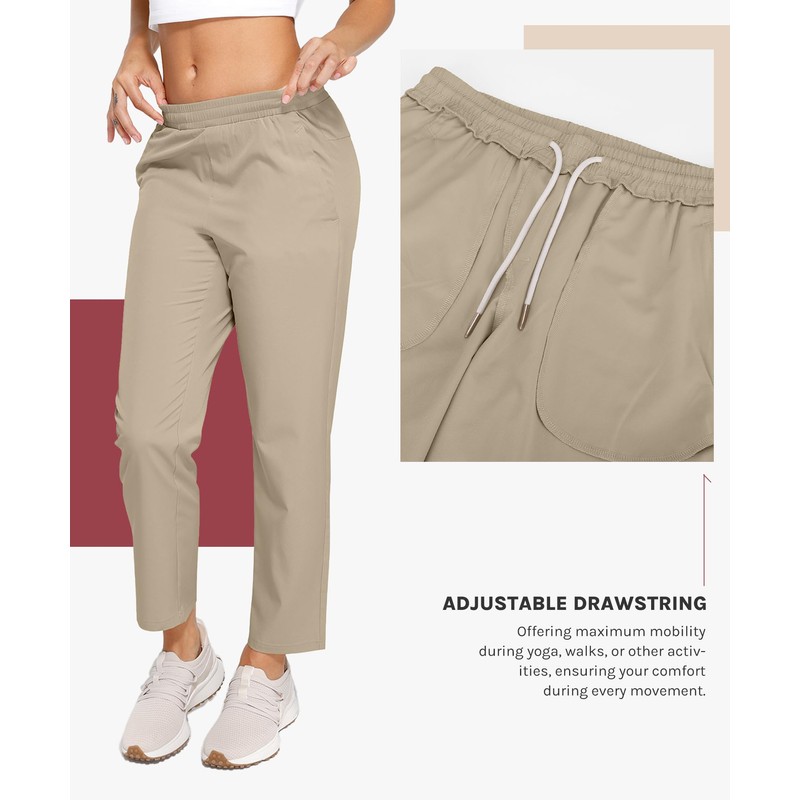 Cosmolle Women’s 4-Way Stretch Ankle Golf Pants 7/8 Length with