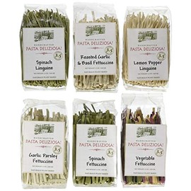 Pasta Deliziosa! Handcrafted Pasta Variety Pack, All Flavors, 12 Ounce (Pack of 6)
