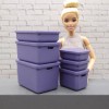 1/6 Scale Doll Storage Containers 6 With Lids Purple Bins