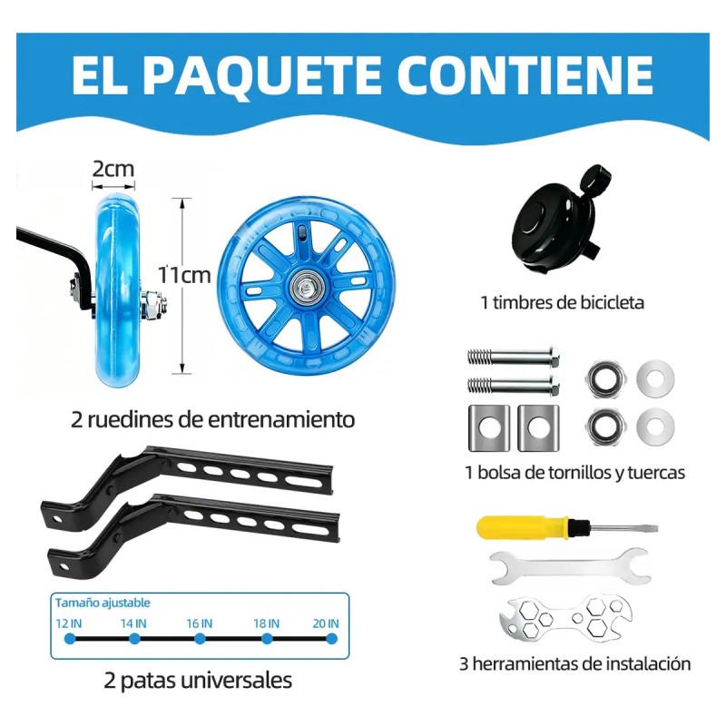 Rueditas para bicicleta ninos Mirrend llantas entrenadoras 12 14 16