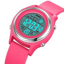 MASTOP Fashion LED Light Digital Sport Watches Stopwatch Calendar Clock 5Bar Waterproof Multifunctional Wristwatch, Z Rose, Sport