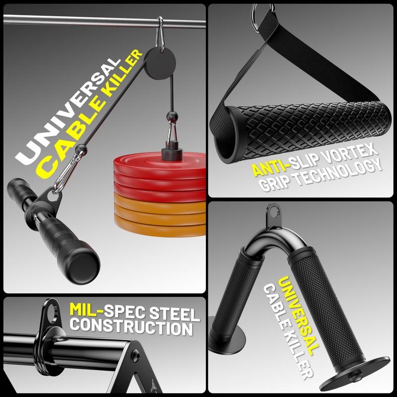 Cable Attachments for Gym, LAT Pulldown & Cable Machine Attachment
