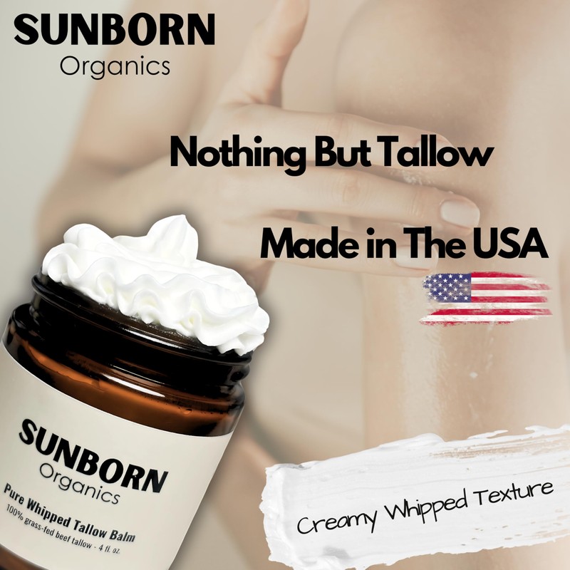Pure Whipped Tallow Balm (Unscented) | 1 Ingredient | Handmade