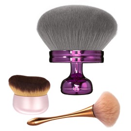 Frstem Extra Large Body Makeup Brush for Self Tanner,Purple Self Tanning Blend Brush with Pink Gold Wide-headed Kabuki Brush & Fluffy Makeup Brushes for Foundation, Bronzer, Self-tanner Body and Face