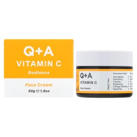 Q+A Vitamin C Radiance Cream - Hydrating, Anti-Ageing Face Cream with Collagen Boosting Vitamin C, Elasticity Enhancing Centella Asiatica & Antioxidant-Rich Tropical Fruit for Glowing Skin, 50g