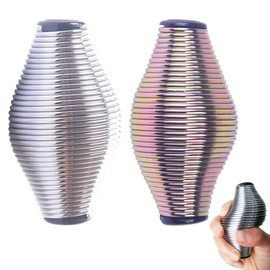 2 Items Spring Toy Rainbow Metal Feather, Anti-Stress Toy Adults, Spring Hand Grip Strengthener, for Sensory Relaxation and Stress Relief (Light Silver + Colourful)