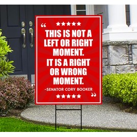 Senator Cory Booker Protest Yard Sign - Resist Hate Lawn Sign, Anti-Trump, Resist Racism, Resist Fascism Yard Sign with Metal H-Stake (Multicolor, 18" x 12", Single Sided)