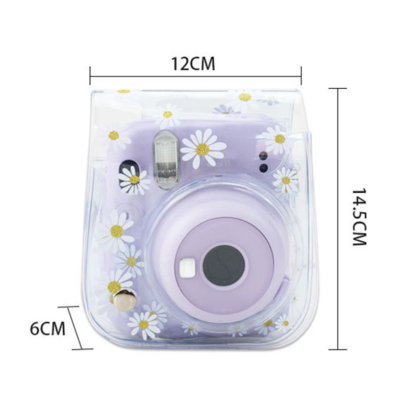 Instant Camera Bag for Mini8 9 11 Transparent Daisy Print