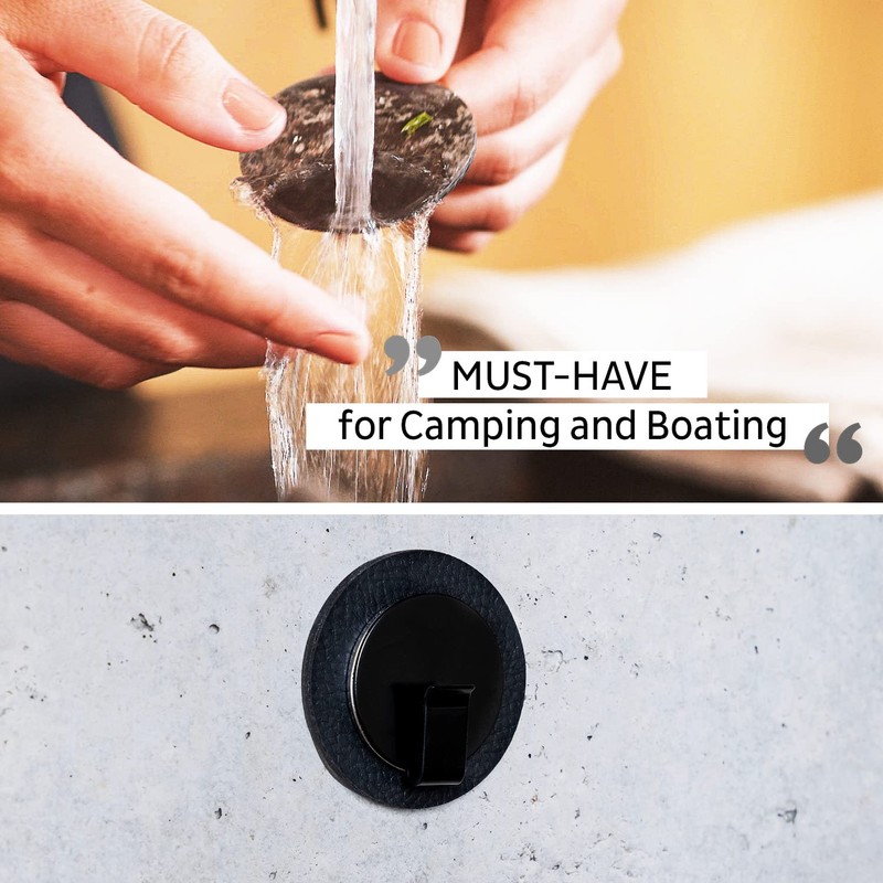 Silwy® Magnetic Hook "Clever" Black with Metal Nano Gel Pad