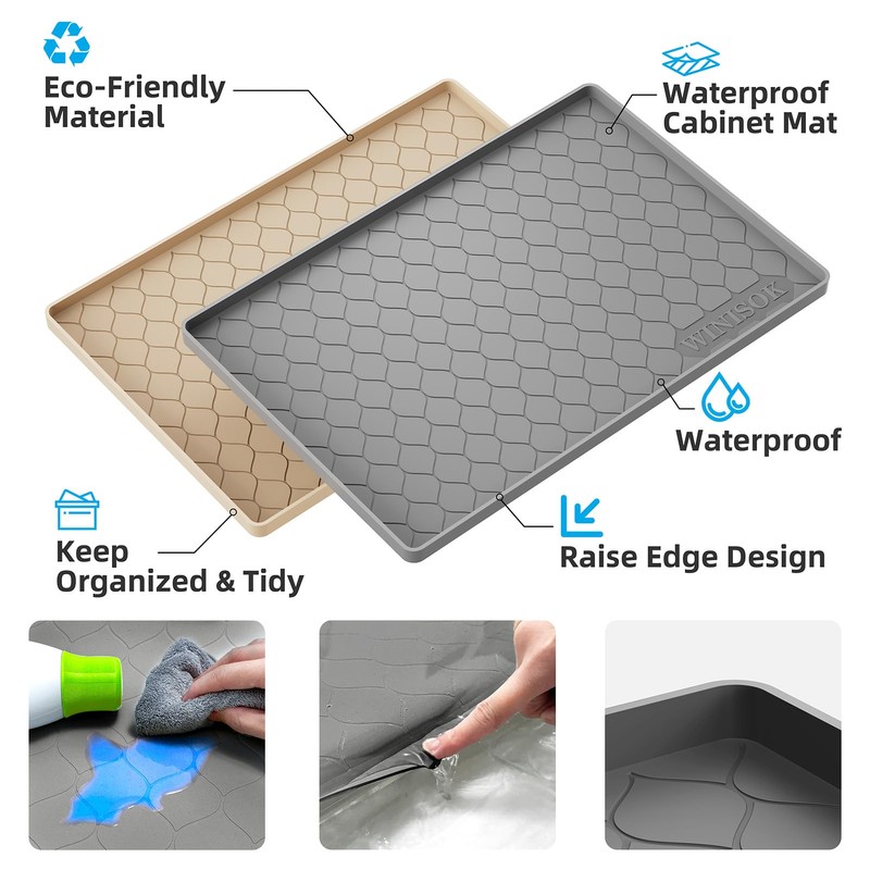 Winisok Under Sink Mat 22" x 19" Waterproof Liner for