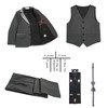 LOLANTA Tuxedo Black Boys Suit, Page Boy Suits for Wedding,