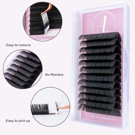 ALLOVE Eyelash Extension Cashmere Super Easy Fan Volume Lash Extensions 0.07mm C Curl 24mm Rapid Blooming Volume Lashes Self Fanning Lash Extension Supplies