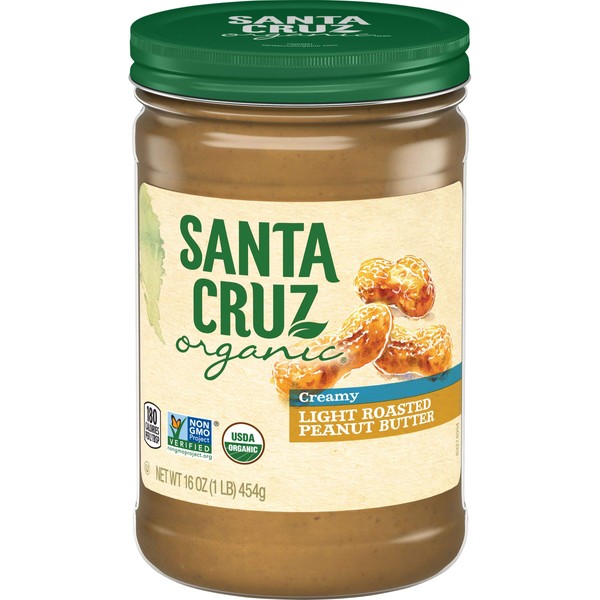 Santa Cruz Organic Crema ligera tostada, mantequilla de maní, 16 onzas