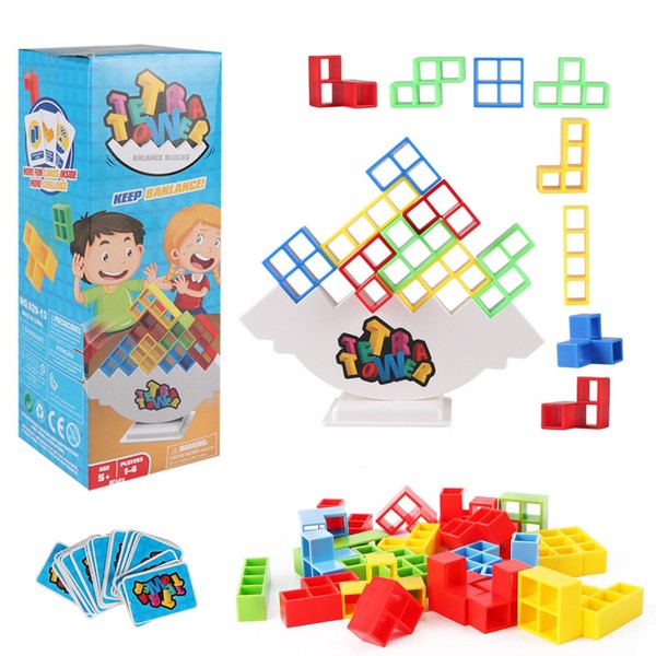 Rkllejs Pack of 32 Tetra Tower Game, Stack Attack, Tetra