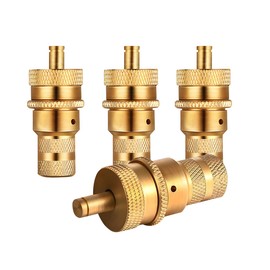 JNNJ Set of 4 car tyre bleeders, automatic tyre pressure valve deflators bleed valve, off-road brass tyre bleed S kit, for car, truck