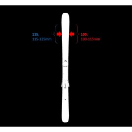 Clipboart ® Vertical Wall Mount for Freeride Ski Touring Skis Carving Skis with a Waist Between 75 mm to 113 mm (White 115)