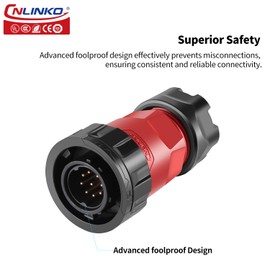 CNLINKO YM-20 9 Pin Waterproof Connector, IP68 Circular Connector, M20 Power Data Connector, PBT Plastic Housing Quick Plug Aviation Connector (9 Pin