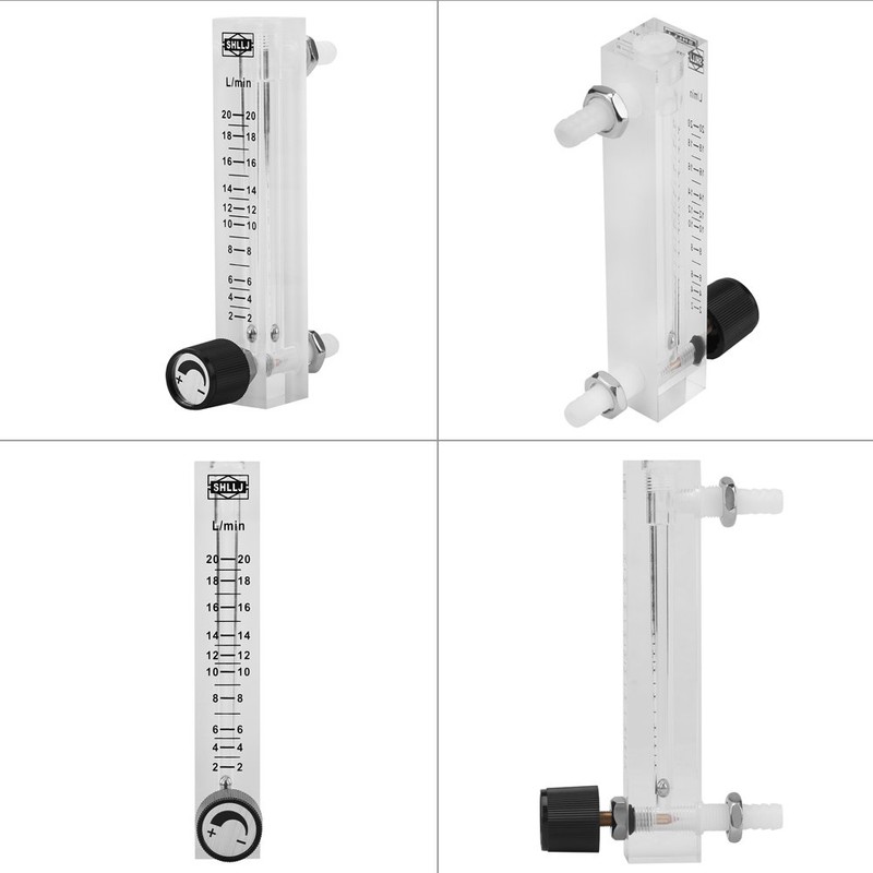 Flow Meter 2-20LPM Acrylic Air Oxygen Flow Meter with Control