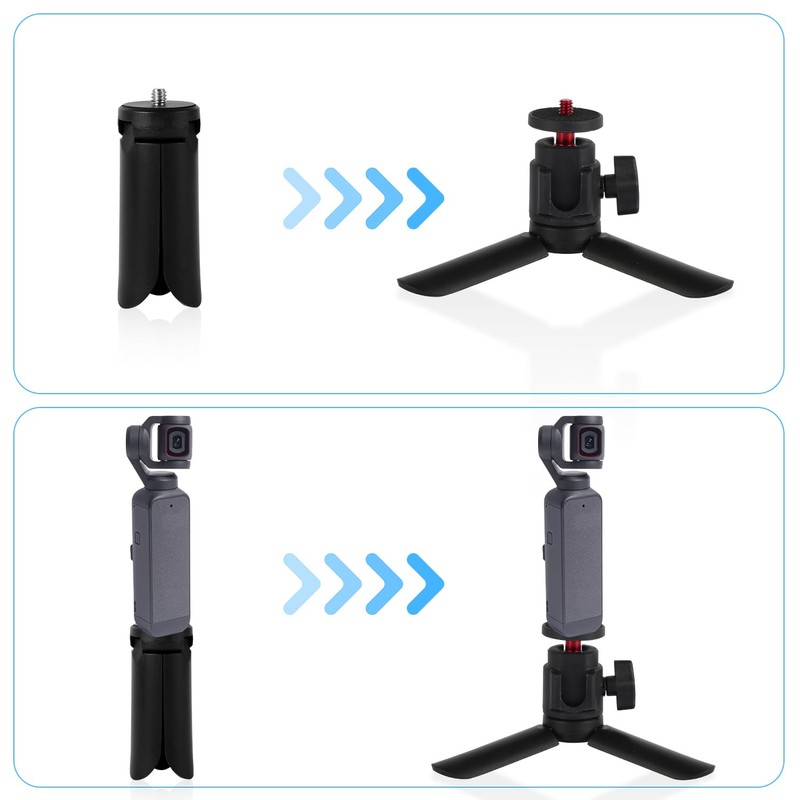 Selfie Stick Tripod and Mini Tripod Set, Black Table Tripod