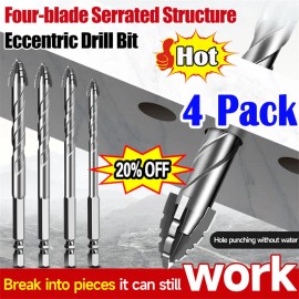 Unbranded Eccentric Drill Bit Set Four-Flute Sawtooth Eccentric Drill Bit High Hardness