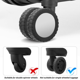 Amviner 8PCS Luggage Wheel Protector Covers, Silicone Wheel Protection Covers for Carry on Rolling Suitcase, Suitable for 2-2.4" Spinner Wheel, Anti-Noise, Black