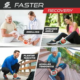 Sleeve Stars Ankle Brace for Sprained Ankle, Plantar Fasciitis Relief Ankle Support for Women & Men, Ankle Compression Sleeve w/Strap, Achilles Tendonitis Brace, Foot Brace Wrap (Pair/White)