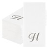 Luxenap Rectangle Silver Letter H White Paper Napkin - Air