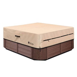 UCEDER Waterproof Hot Tub Cover Outdoor Spa Cover (95''x 83''x20) 600D Heavy Duty Polyester Hot Tub Cover Protector(Brown)