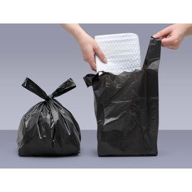 200 x ALIA | Black | Large Adult Incontinence Nappy Sacks EXTRA LARGE | Easy Tie Handles | Sanitary Disposable Bags | 2 Packs of 100