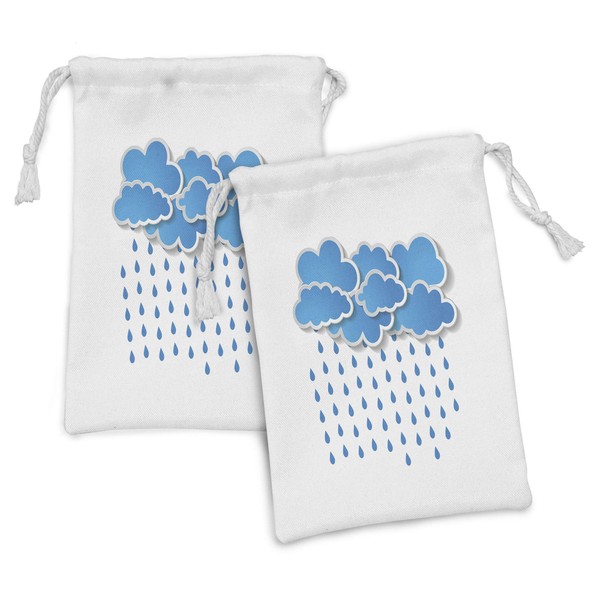 Ambesonne Rain Fabric Pouch Set of 2, Trippy Convective Cloud
