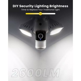 Homesafe ieGeek 2K Wired Floodlight Camera Outdoor Home Security Color Night Vision White