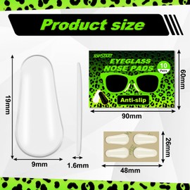 1.6mm Ultra-Thin-19mm Long Silicone Nose Pads for Glasses – Anti-Slip Adhesive Replacement Nose Pads, with Super Sticky Backing for Eyeglasses, Sunglasses & Blue Light Glasses