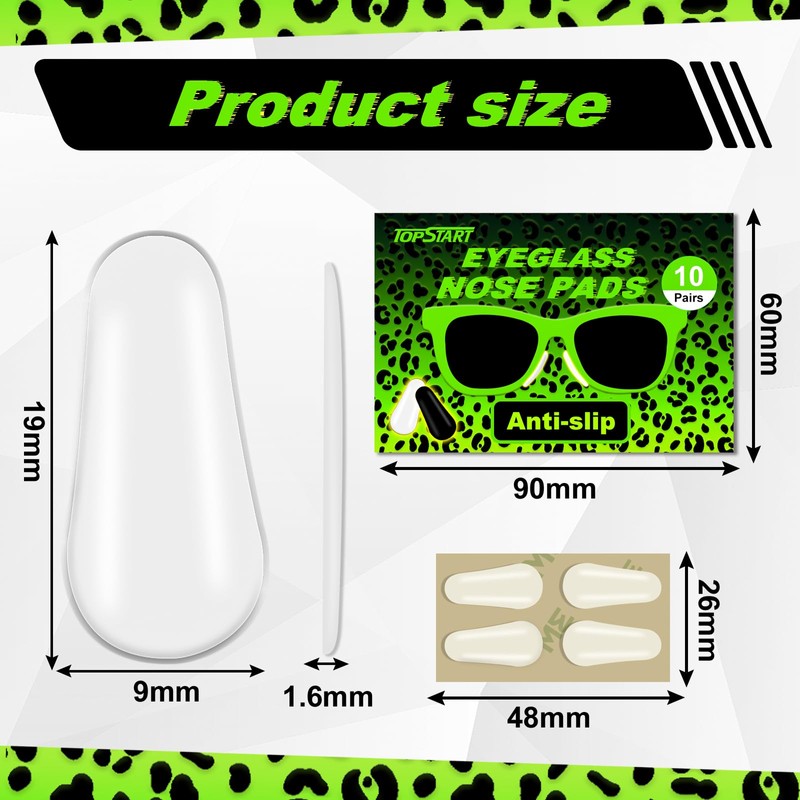 1.6mm Ultra-Thin-19mm Long Silicone Nose Pads for Glasses – Anti-Slip
