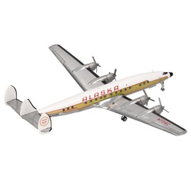 DCD Lockheed L-1649A Starliner Commercial Aircraft Alaska Airlines-Golden Nugget Service (N7316C) White Gold Red Design