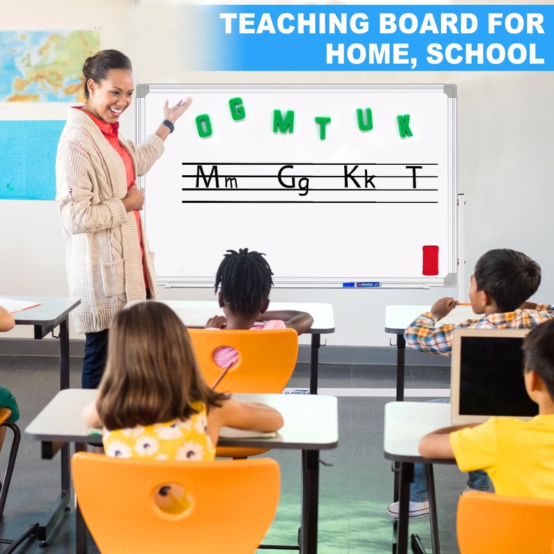 H-Qprobd Magnetic Dry Erase Board with Stand Double-Sided Mobile Whiteboard
