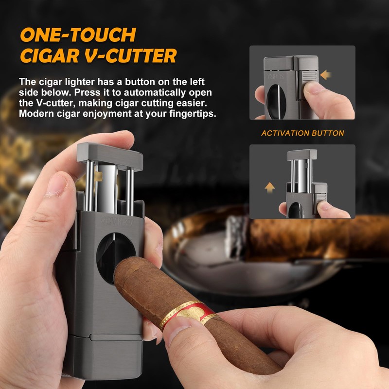 SCARRA Cigar Torch Lighter, Multi-Function 3-in-1 Torch Lighter Gift for