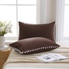 Dark Brown Pom Poms Pillowcases, Standard Queen Size Pillow Cases
