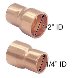 Joywayus 5PCS 1/2" x 1/4" ID Copper Sweat Reducer Coupling Pipe Fitting Pressure Plumbing Solder Connection