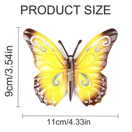 PHCOZY 5 Pcs Outdoor Large Metal Butterfly Garden Decorations Outdoor Wall Art Metal Butterfly for Outdoor Fences Shed Walls 27 x 22 cm