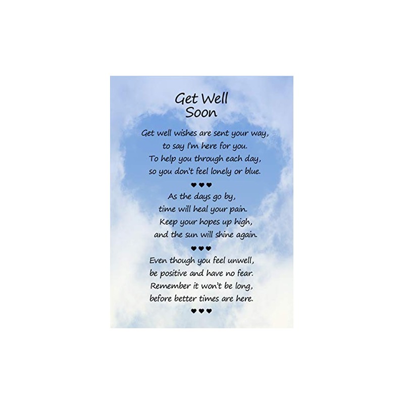 Get Well Soon Poem Verse Greeting Card