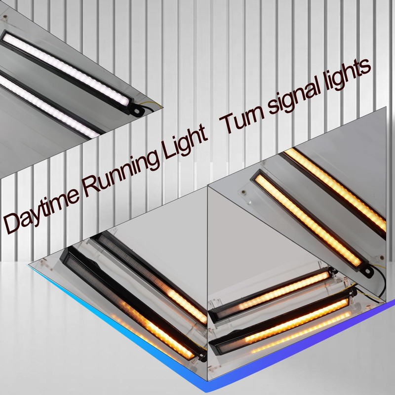 BINQIGOO LED Daytime Running Light Front Bumper Trim for Toyota