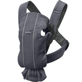 BabyBjörn Baby Carrier Mini, Anthracite, 3D Mesh | Newborn Carrier (7-25 lbs), Ergonomic, Easy-to-Use