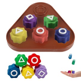 BCHKO 5 Piece Gonggi Stone Set Traditional Korean Game, Jack Stone Pebble Set (5pcs+Base C)