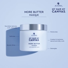 My Hair. My Canvas. Travel and Trial Size More Butter Vegan Hair Masque for Enhancing and Nurishing Waves, Curls and Coily Hair, 1.35 oz