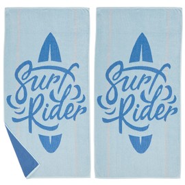 Great Bay Home 100% Cotton Beach Towels | 2 Pack of 30 x 60" Blue Pool Towels for Adults and Kids | Absorbent & Quick Dry Towels (Surf).